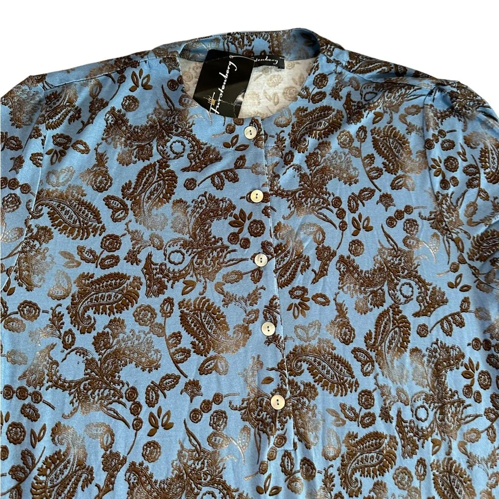 Furstenberg Floral Long Sleeve Spa Lady Nightdress Size S/M
